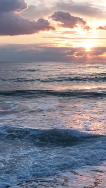Experience Seduction Coast Slow Motion Sensational Raspberry Sunset Unfolds Vastness — Stock Video