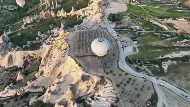 Türkei Drohne Fliegt Über Erstaunliche Felsformationen Märchenhafte Landschaft — Stockvideo