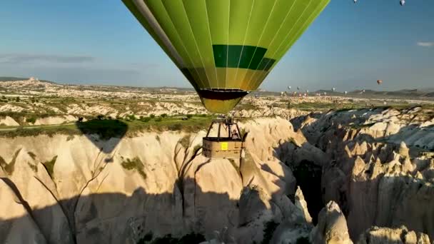 Hava Manzaralı Sıcak Hava Balonları Ünlü Kapadokya Kenti Türkiye — Stok video