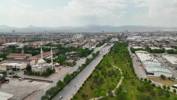 Konya Cidade Vista Aérea Com Fundo Aéreo Drone — Vídeo de Stock