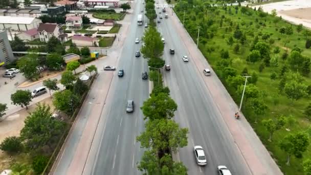 Kota Konya Pemandangan Udara Dengan Latar Belakang Udara Drone — Stok Video