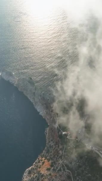 Concedetevi Splendide Viste Nuvolose Dell Antica Fortezza Alanyas Durante Una — Video Stock