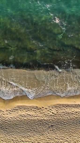 Indulge Blissful Beauty Tranquil Sea Water Texture Golden Sand Seen — Stock Video