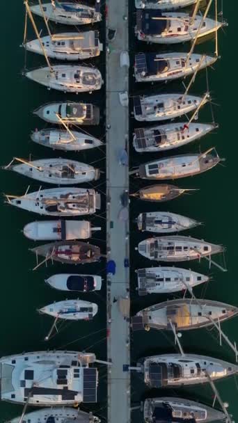 Obserwujcie Wspaniały Port Morski Alanyas Patrząc Zacumowane Jachty Tworząc Urzekającą — Wideo stockowe