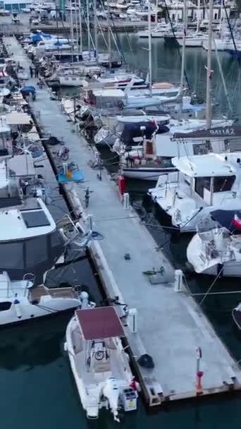 Wyrusz Przygodę Powietrza Jako Jachty Grace Port Morski Alanyas Oświetlony — Wideo stockowe