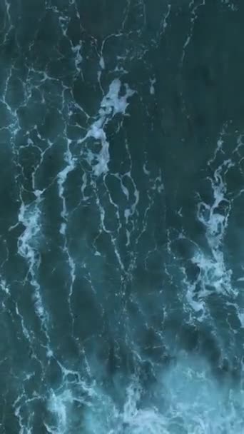 Vertical Video Aerial Seascape Still Frame Showcasing Texture Sea Water — Stock Video