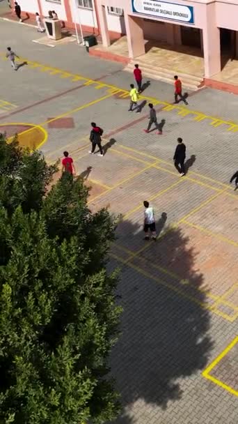 Rise Schoolyard Witness Excitement Kids Play Football Enjoy Themselves Presented — Stock Video