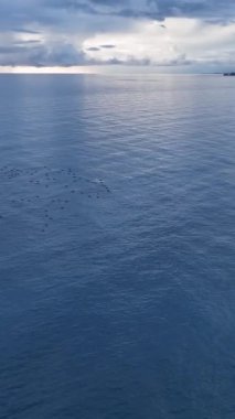 Bu dikey videoda, deniz dokusuyla süslenmiş bulutlu Akdeniz kıyı şeridinin büyüleyici görüntüsüne kapılın ve kıyı gizeminin üzerine çıkın..