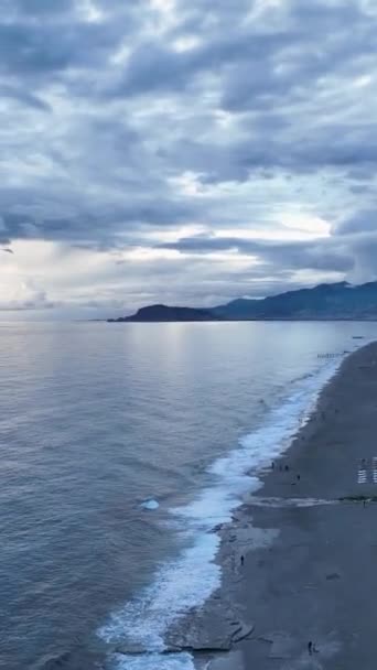 Explore Unique Perspectives Moody Mediterranean Coastline Featuring Cinematic Sea Textures — Stock Video