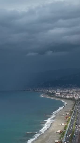 Descubra Estado Alerta Hermosa Costa Mediterránea Paisaje Urbano Medio Una — Vídeos de Stock