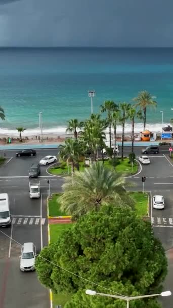 Dive Chronicles Coast You Witness Stormy Mediterranean Coastline Urban Panorama — Stock Video