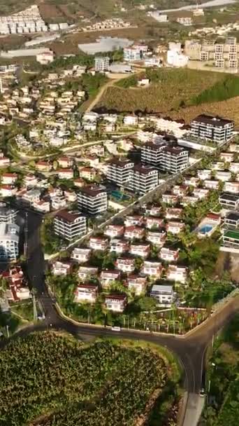 Ridicați Deasupra Vedeți Luxul Urban Timp Priviți Casele Extravagante Complexele — Videoclip de stoc