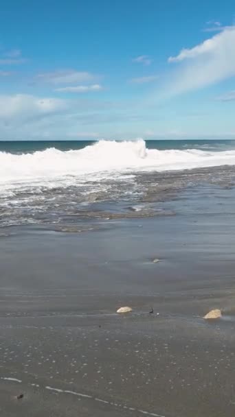 Rise Witness Stormy Seas Morning Tempest Brews Waves Crashing Coastal — Stock Video