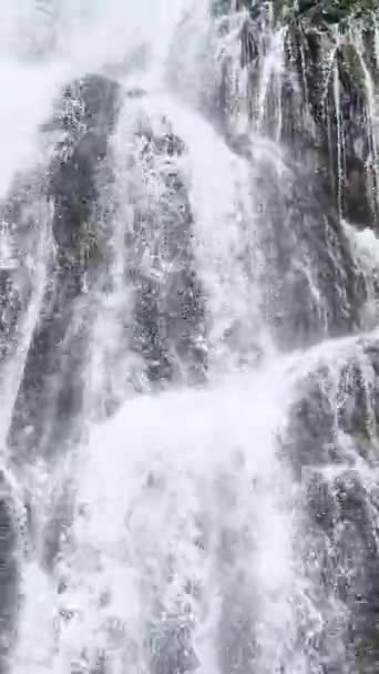 Embark Cinematic Aerial Journey Majestic Waterfall Delight Intimate Drone Flights — Stock Video