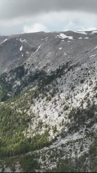 Experimente Serena Majestade Das Montanhas Com Picos Poeira Neve Como — Vídeo de Stock