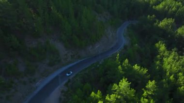 Üstü açık bir arabayla nehir boyunca bir köprüyü geçerken bir modelin manzaralı sürücüsünü izleyin..