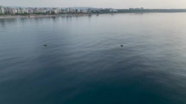 Şafak vakti dingin denizi görün, yüzeyi pürüzsüz, dalgaların ya da rüzgarın dokunmadığı..