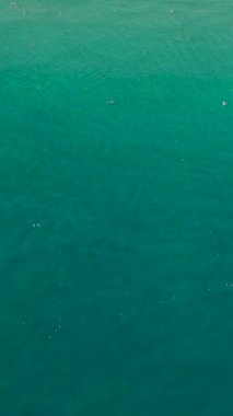 Gök mavisi denizlerin ve bu rahatlatıcı dikey videoda sergilenen beyaz yatların sahil güzelliğinde huzur bul..