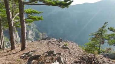 Yüksek dağların yemyeşil ormanlarına çekilen bir model, havadan bakıldığında dingindir..