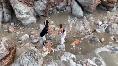 Huzurlu ve canlı bir kıyı manzarası.