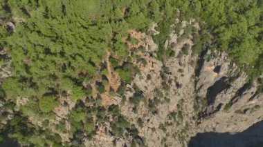 İki arkadaş, Türkiye 'de uçurumun kenarında poz veren bir kanyonun inanılmaz manzarasının keyfini çıkarıyor.
