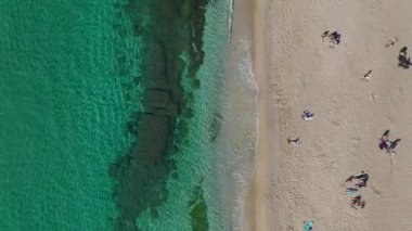 Sakin suları olan canlı bir sahil..