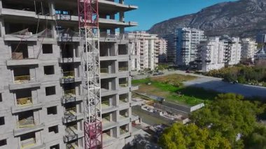 İnsansız hava aracı şehir inşaatı.