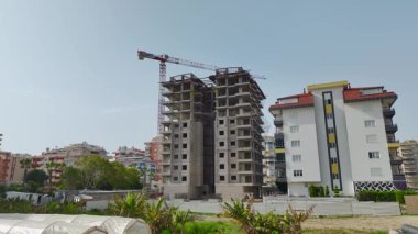 Kule inşaat projesinin insansız hava aracı görüntüsü..