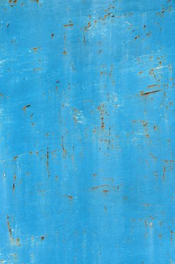 Eskimiş paslı metal doku arka planı. Duvarlar veya yüzeyler için doku olarak hasarlı parçaları olan çok eski metal bir levha.