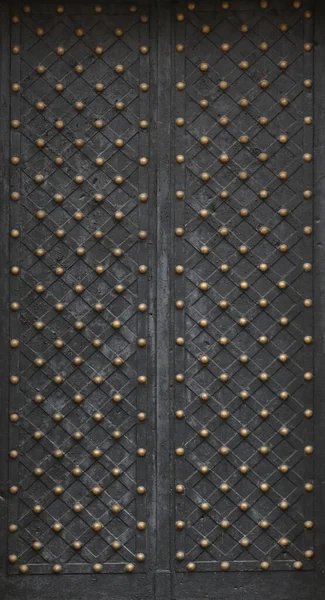 Textura Antiga Porta Metal Antigo Estilo Medieval Europeu Textura Detalhada — Fotografia de Stock