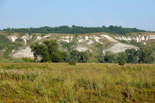 Montanhas Giz Multimilionárias Antigas Superfície Estepe Terra Montanhas Giz Branco — Fotografia de Stock