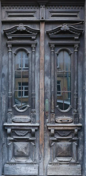 Alte Alte Hölzerne Tür Textur Europäischen Mittelalterlichen Stil Die Detaillierte — Stockfoto
