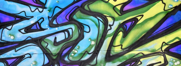 Färgglada Bakgrund Graffitimålning Konstverk Med Ljusa Aerosolremsor Och Vackra Färger — Stockfoto