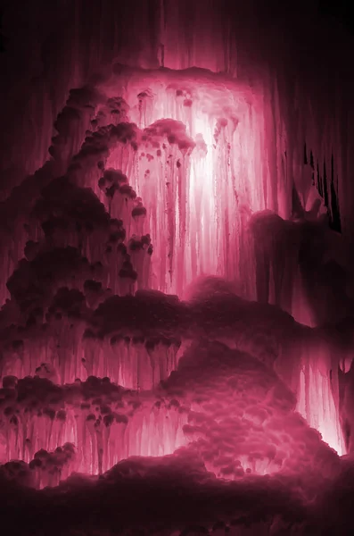 Grandes Ciclos Gelo Fragmento Grandes Blocos Gelo Congelado Cachoeira Água — Fotografia de Stock
