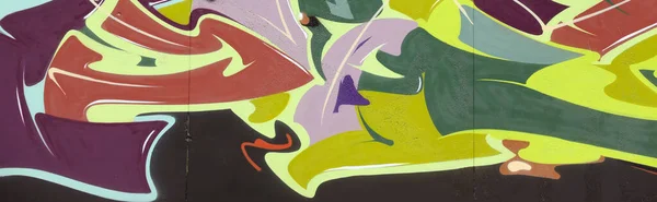 Красочный Фон Рисунка Граффити Яркими Аэрозольными Полосками Металлической Стене Художественное — стоковое фото