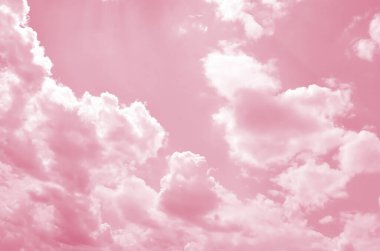 Image of clear blue sky and white clouds on day time for background usage Image toned in Viva Magenta, color of the 2023 year clipart