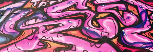明るいエアロゾルストリップと美しい色と落書き絵画アートワークのカラフルな背景 エアゾールスプレー塗料缶で作られた古い学校のストリートアート作品 現代の若者文化背景 — ストック写真