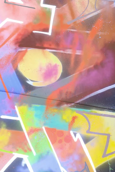 Barevné Pozadí Graffiti Malby Jasnými Aerosolovými Pruhy Kovové Stěně Umělecký — Stock fotografie