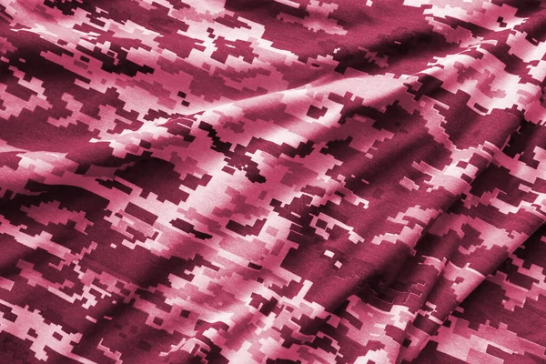 ウクライナ軍のピクセル化されたカモフラージュの質感の生地 グレー ブラウン グリーンのピクセル形状の迷彩柄の布 マゼンタ 2023年の色でトーン画像 — ストック写真