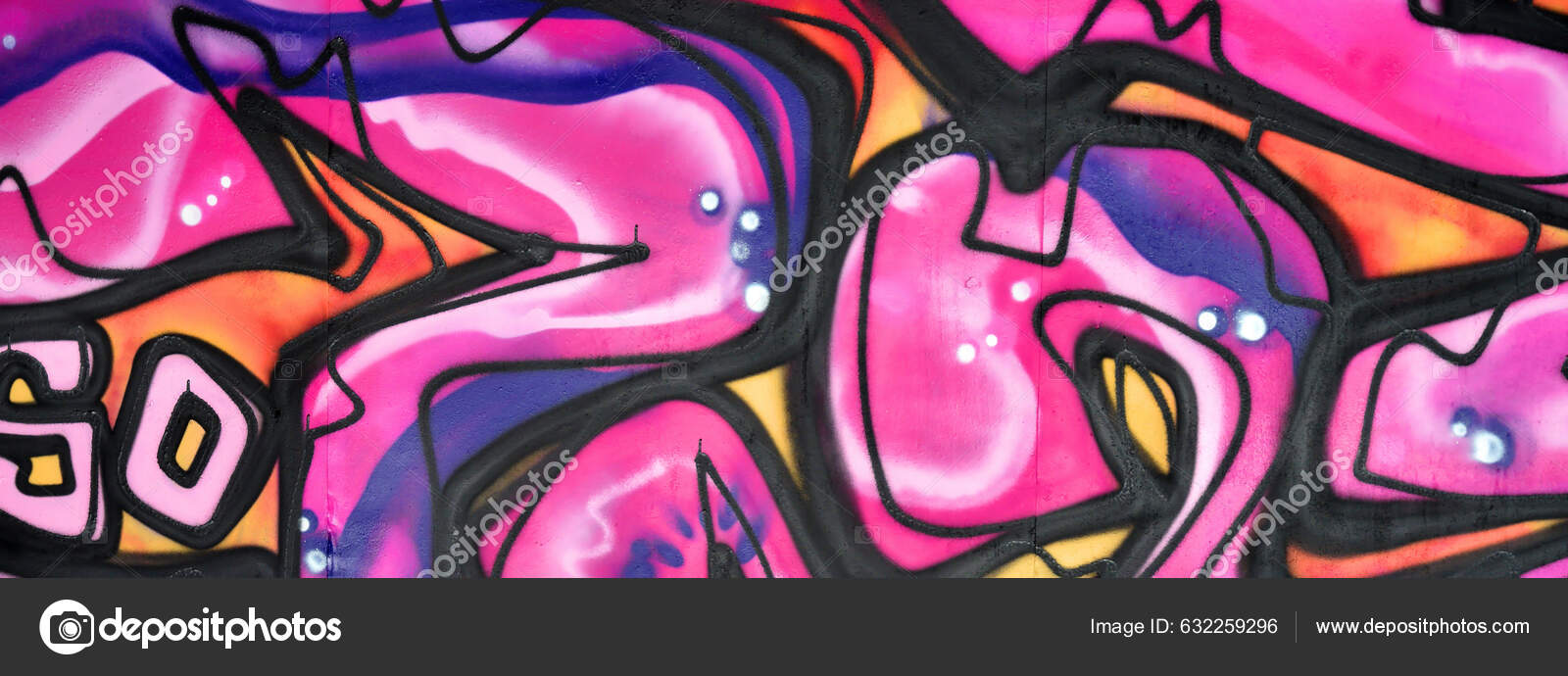 Farverig Baggrund Graffiti Maleri Kunst Med Lyse Aerosol Strimler Smukke —  Stockfoto © Mehaniq #632259296, image size:1600x690