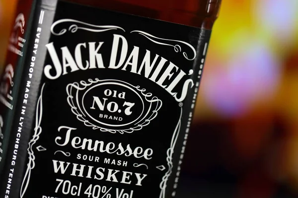 Kiew Ukraine Mai 2022 Jack Daniels Original Alkoholflasche Auf Holztisch — Stockfoto