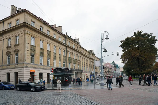 Lviv Ukraine September 2022 Street View Historic Old City Lviv — стокове фото