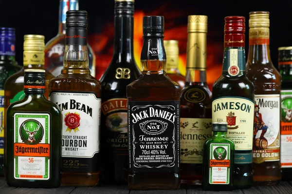 Kyiv Ukraine May 2022 Many New Bottles Worldwide Popular Alcohol — Photo