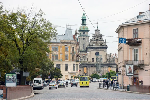 Lviv Ucrania Septiembre 2022 Street View Historical Old City Lviv — Foto de Stock