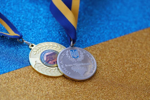 Quiiv Ucrânia Maio 2022 Medalha Pela Pessoa Que Conquistou Monte — Fotografia de Stock