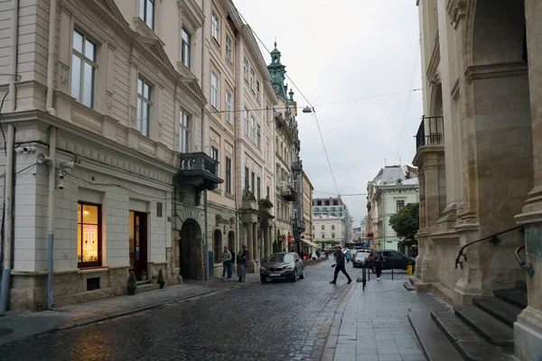 Lviv Ukraine September 2022 Street View Van Historische Oude Stad — Stockfoto