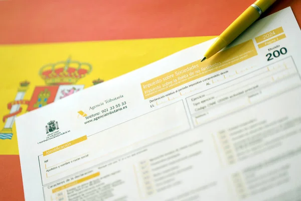Kyiv Ukraine Mei 2022 Modelo 200 Spaans Belastingformulier Voor Vennootschapsbelasting — Stockfoto