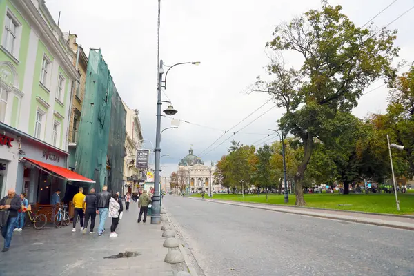 Lviv Ukraine September 2022 Street View Van Historische Oude Stad — Stockfoto