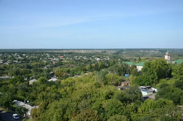 Kharkiv Ukraine 2019年8月27日从空中俯瞰楚化市 是著名雕塑家和Peredvizhniki艺术学校画家Ilya Repin的诞生地 — 图库照片