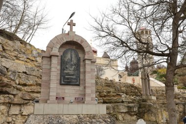 TERNOPIL, UKRAINE - 2 Nisan 2023 Zarvanytsia Ruhani Merkezi - Ukrayna Katolik Kilisesinin en büyük Podolit tapınaklarından biri